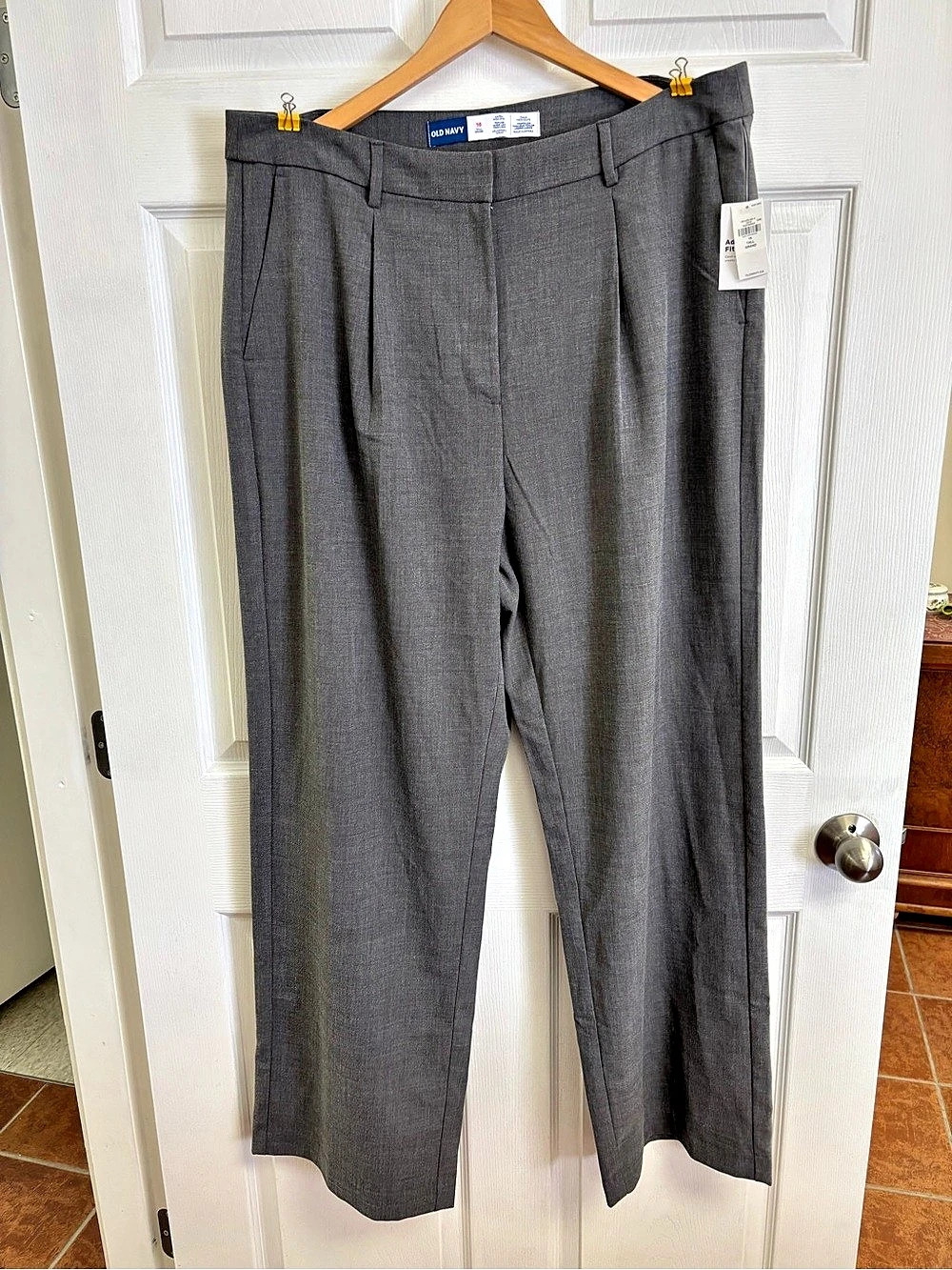 Old Navy Extra High-Waisted Taylor Wide-Leg Trouser Pants Gray 16 Tall BNWT